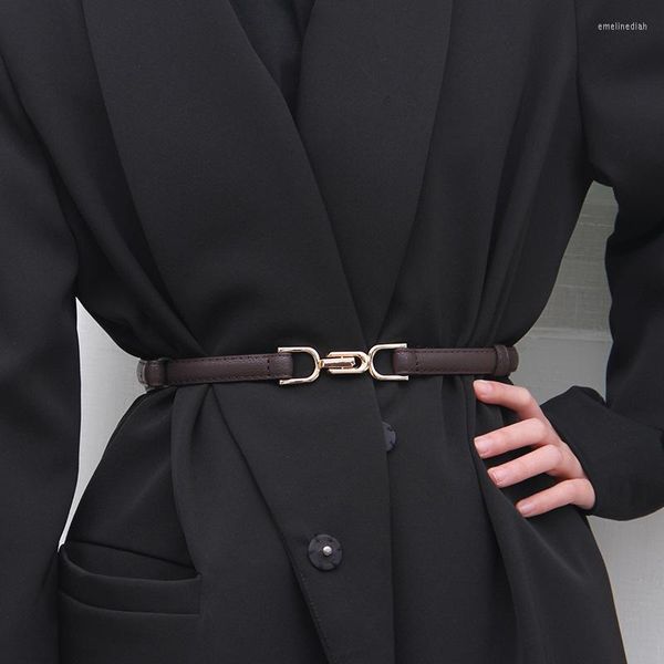 Cintos de cinto de couro PU ajustável para mulheres vestido vestido magro fino cintura tira dourada colorida feminina feminina wasitband de fêmea