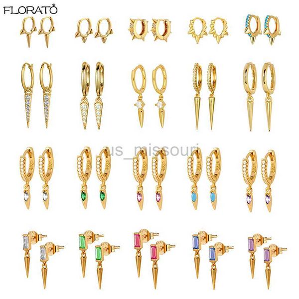 Stud 925 Prata Esterlina Agulha Punk Spike Rebite Argola Brincos Para Mulheres Brincos Huggie Ear Cuff Piercing Brinco Jóias Góticas J230529