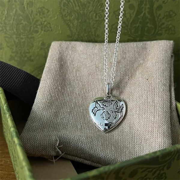 designer de jóias pulseira colar anel destemido casal em forma de coração clavícula Love bead chain ins