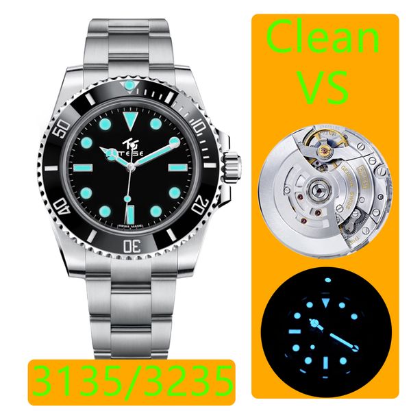 Clean Vs Luxury Watch Sports Smurf Men Watch Eta 3135 3235 Automático Mecânico 904L Aço Inoxidável Cerâmica Relógio Submarino Designer Mergulho Verde Esmeralda 12661