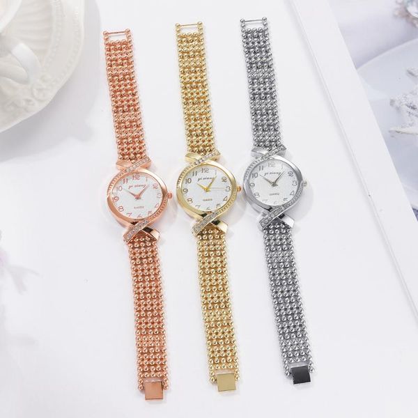 Женские часы, часы высокого качества, часы с браслетом из розового золота, кварцевые часы с батареей, ограниченная серия, 35 мм
