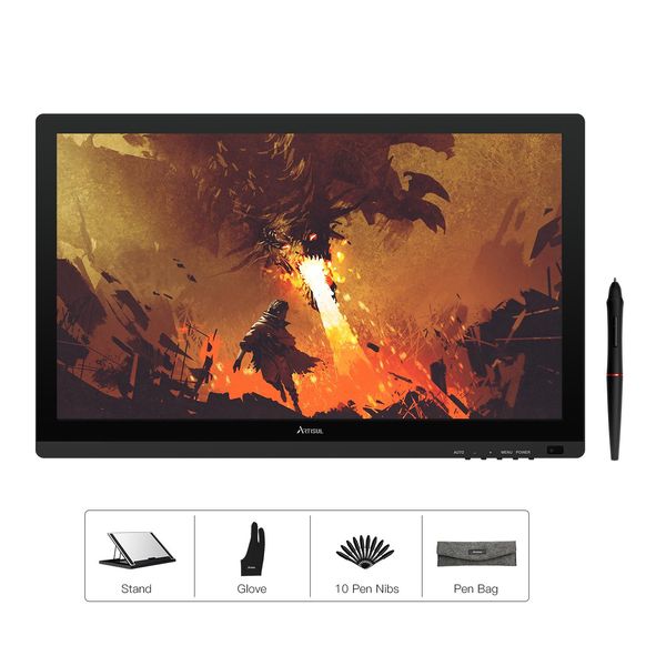 Tablets Artisul D22S Gráfico Tablet com tela de 21,5 polegadas Pen Display Eletrônica Batteryfree Digital Drawing Tablet Monitor 8192 Level
