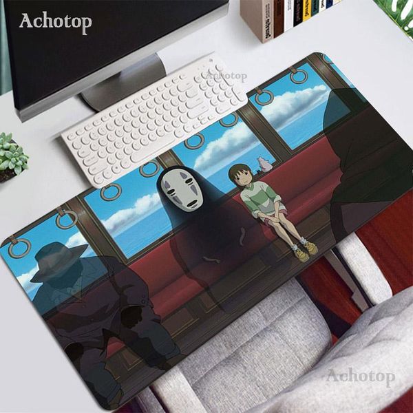 Descansa alta qualidade estúdio ghibli spirited away totoro gamer tapetes mousepad anime xl grande mouse pad teclados antiderrapante tapete de jogos