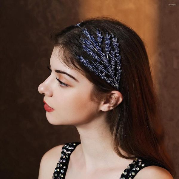 Fermagli per capelli Romantico scintillante stile barocco Abito da sposa da sposa Corona strass colorati Accessori per fascia da donna