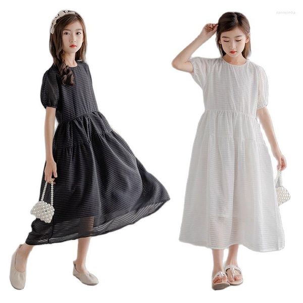 Mädchen Kleider Frühling Sommer Teenager Mädchen Chiffon Maxi Kleid Kinder Kostüm Kleidung 9 12 14 15 16Y Baby Kinder beiläufige Lose Lange