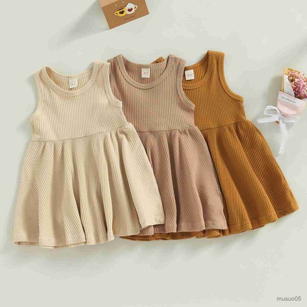 Vestidos para meninas, bebê, recém-nascido, infantil, bebê, meninas, malha, babados, cores sólidas, para meninas, verão