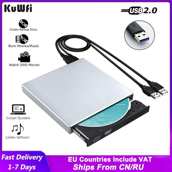 Laufwerke USB 2.0 DVD -Rekorder Slim External Optical Drive Combo DVD ROM Player CDRW Burner Writer Plug and Play for MacBook Laptop Desk