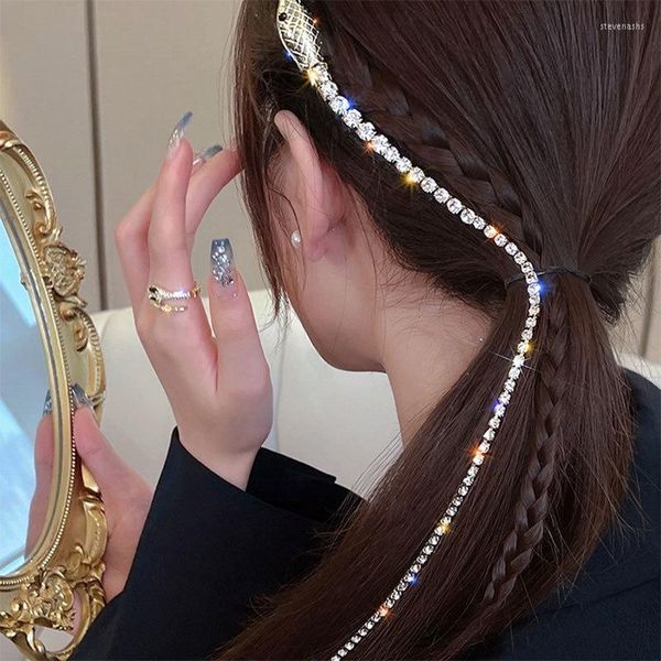 Волосы зажимы Fyuan Fashion Gold Color Shape Shape Chain Hairpins Женщины длинные кисточки Diy стразы Аксессуары для волос