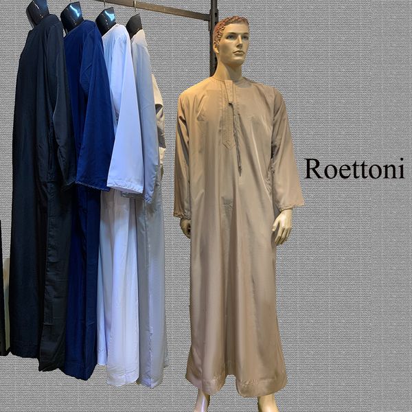 Abbigliamento etnico 1Piece Uomo Jubba Thobe Kaftan Lungo Pakistan Aman Abaya Musulmano Arabia Saudita Djellaba Islam Abbigliamento Abito da preghiera Ramadan A04 230529