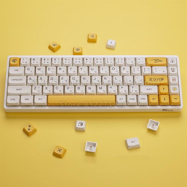 Combos Honey Milk Theme Keycaps Set Russo Japonês Personalizado XDA PBT Keycaps para teclado mecânico Acessórios 140 Keycaps DIY Desktop
