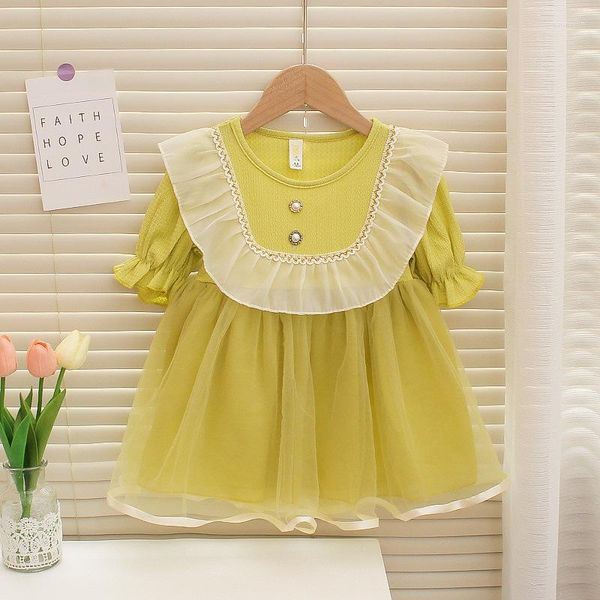 Девушка платья 2023 Летние девочки для девочек принцесса вуаль платье детская одежда оптом.
