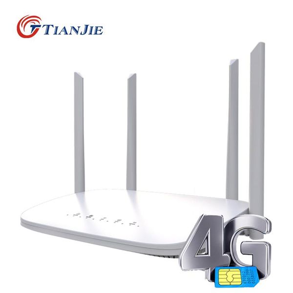 Roteadores tianjie lc116 3g 4g wifi modem roteador desbloqueado 300mbps Antena externa LAN WAN FDD TDD GSM com slot para cartão SIM