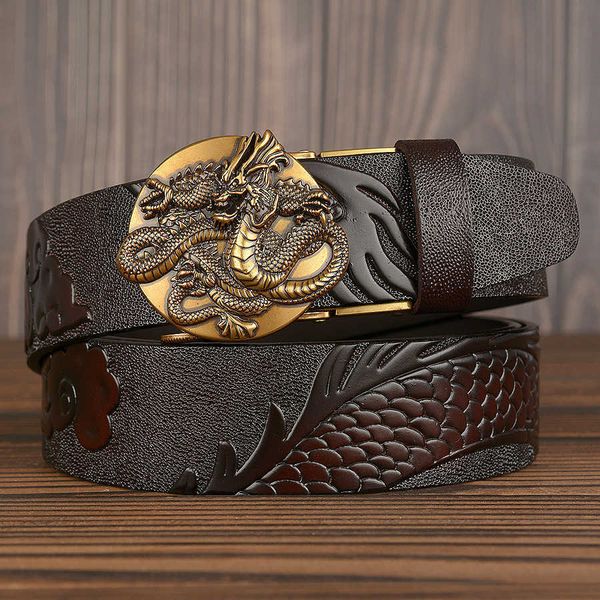 HomeProduct CenterChinese Dragon Design BeltLuxury Denim Кожаный мужской ремень G230529