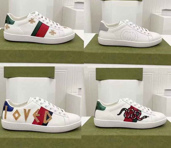 2023S Designer Men Mulheres Sapatos casuais tênis Ace Bee Fashion Snake Chaussures Sneakers Borderys Stripes Shoe Low Top Walking Mens Sports Trainers 36-44bo