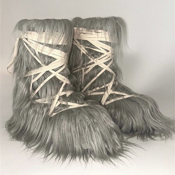 Rock x Crazy Lace Cabelo de cabra Real Punk Punk Botas de luxo exclusivas Botas personalizadas