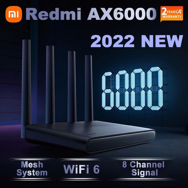 Prodotti Xiaomi Redmi Ax6000 WiFi Sistema mesh router WiFi 6 Amplificatori di segnale di banda a 8 canali a 8 canali funzionano con l'app Mijia per la casa