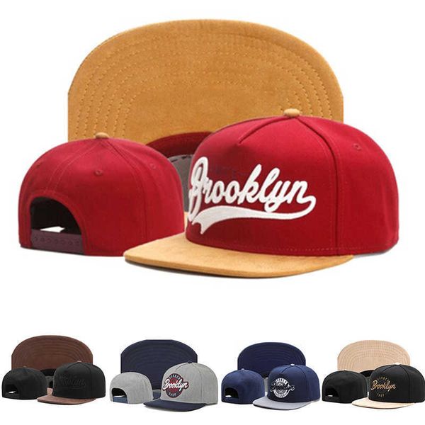 Snapbacks 2021 New Brooklyn Artificial Suede Hip Hop Red Hat Masculino e Feminino Adulto ao ar livre Sunshines Baseball Bones G230529