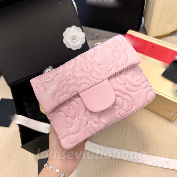 Мини -CF Camellia вышивая вышивка дизайнерская сумка для рта мешок для ротовой сумки женщина модная сумочка кожа кросс -кусоч
