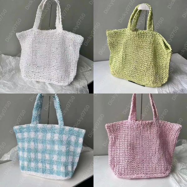 Borsa in paglia di rafia Borse tote firmate Borsa da donna estiva borsa da letto petit sac Borse di lusso Maglia a mano Spalla vacanza spiaggia Borsa all'uncinetto borse di lusso