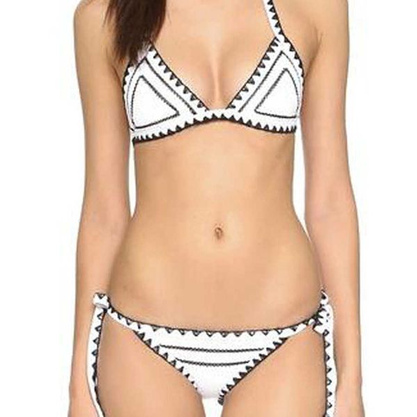 Damen-Bademode Neuer weißer brasilianischer Damen-Bikini, handgefertigter gehäkelter seitlicher Verband-Badeanzug Maillot De Bain Biquinis 2023 P230530