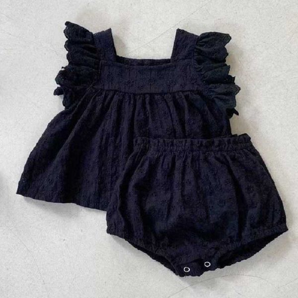 Kleidungssets für 0–5 alte Babys, Jungen, Sommer und Mädchen, dünne Baumwolle, Hosenträger-Oberteil, elastische Shorts, Anzugweste, lässig