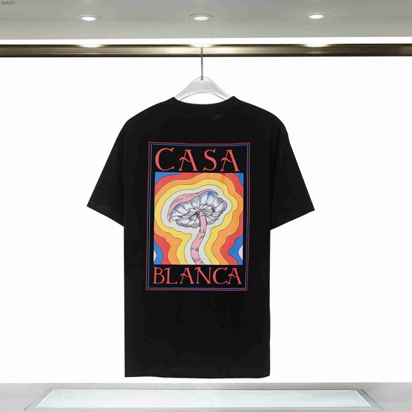 Camisetas masculinas Casablanca designer de camisa camisetas masculas 100% algodão de manga curta estilo masculino Casanclanc this camisas nos tamanhos s-xxl l230520