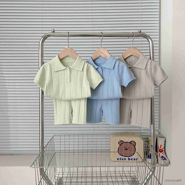 Kleidung Sets Baby Kleidung 2023 Sommer und Herbst Gestrickte Einfarbig jungen Pullover oder Hosen Casual Mädchen Tops Kurze