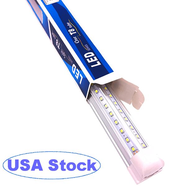 Tubo LED a doppia fila integrato T8 4Ft 5Ft 8Ft 72W 100W 50W 48W SMD2835 Lampadine a LED 8 piedi Illuminazione a LED Fluorescente Luce diurna ultra luminosa Luci per negozi crestech888