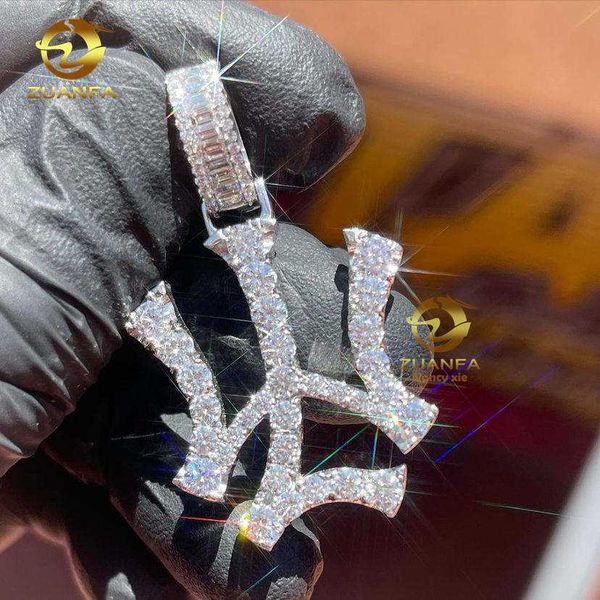 Pass Diamond Tester VVS Moissanit Anhänger Hip Hop Schmuck 925 Silber Moissanit Cuban Chain Custom Iced Out Pendants