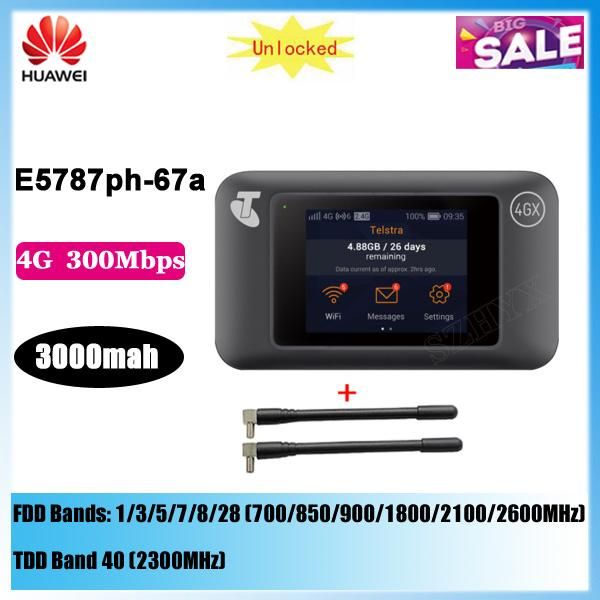 Router sbloccato Huawei E5787 E5787PH67A 4G LTE CAT6 MOBILE WiFi Hotspot 3000Mah batteria con 2 pc antenne 4G router portatile