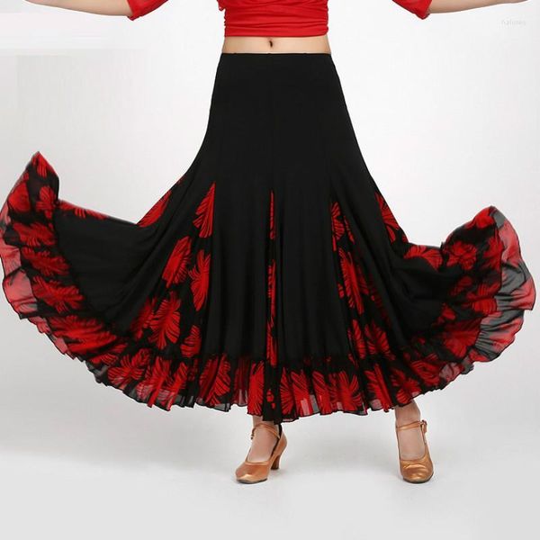 Stage Wear Lady Ballroom Dance Skirt Girls Modern Dance Dress Super Pendulum Waltz National Performance D0825