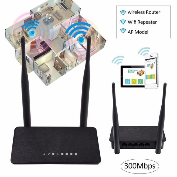 Roteadores kuwfi wifi roteador de 300mbps WIFI Repeater Extender sem fio 2.4GHz Smart WiFi Router MT7628kn Chipset com antena 2pcs