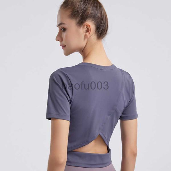 Damen T-Shirt Top Damen Sport Fitness Shirt Damen Trainingsanzug Laufen Wandern Gym Sportbekleidung Kurzarm Sport-BH Damen Tube Top J2305