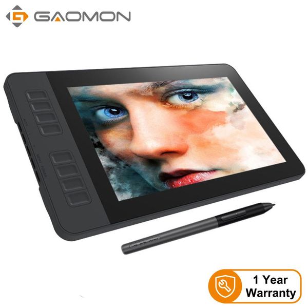 Tablets gaomon pd1161 ips hd desenho gráfico exibir um monitor de tablet digital com 8 teclas de atalho 8192 níveis de caneta sem bateria