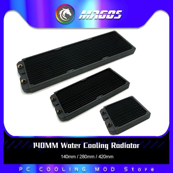 Resfriamento de água de resfriamento de água de 27 mm de cobre de radiador fino 140mm 280mm 420mm para fã de ventilador de 140 mm DIY CASA DE COMPULAR LIFICA