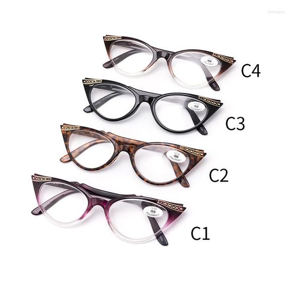 Óculos de sol Senhoras elegantes óculos de leitura da moda gato de gato moldura Mulheres óculos presbitópicos para leitores idosos Presbyopia Eyewear 3.5