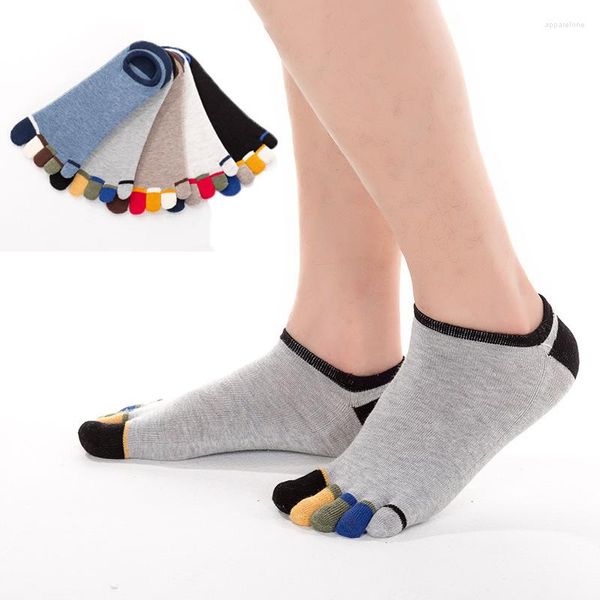 Herrensocken Low-Tube Unsichtbare Frühlings- und Sommermänner Fünf-Finger-Baumwollmode-Zehenset