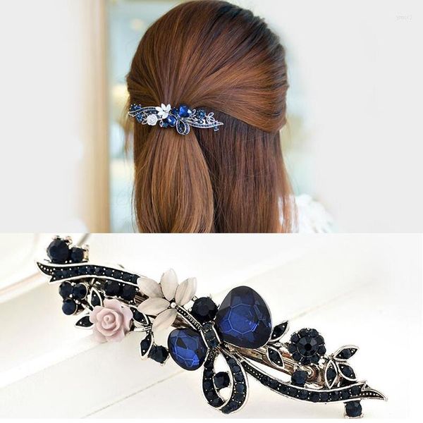 Haarspangen Verschiedene Stile Retro-Accessoires Haarspangen für Frauen Kristall Schmetterling Pfau Harz Blumenclip Hearwear