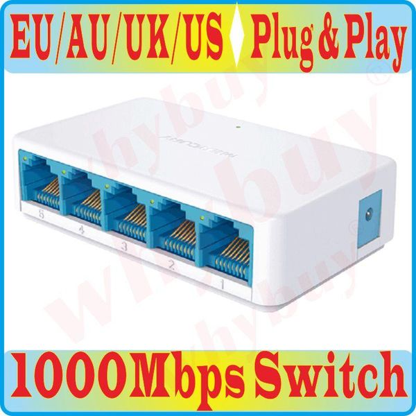 Switches 5 Ports Hochgeschwindigkeit Gigabit Mini -Netzwerkschalter RJ45 1000 Mbit / s Fast Ethernet Network Switcher Hub Splitter SG105C kleinerer SG105m