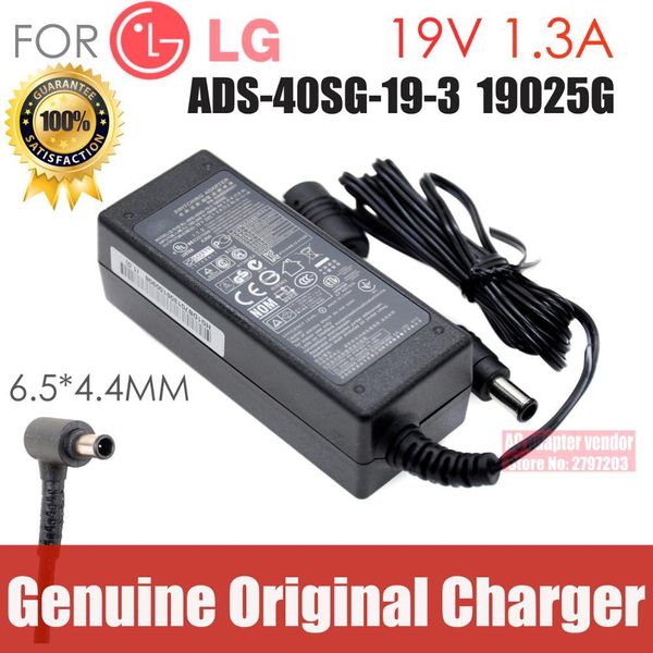 Chargers Nuovo originale per LG 19V 1.3A ADS40SG193 19025G Adattatore AC Adattatore Caricatore di alimentazione