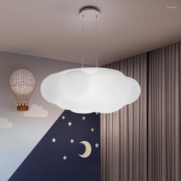 Lampade a sospensione Nordic Cloud Plafoniera Kids Minimalista Lampada carina Romantica con telecomando Dimmerabile Princess Room Bambini