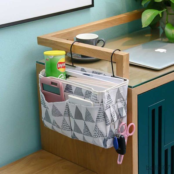 Basket Home Hanging Storage Bag Comodino Sedia Articoli vari in tessuto multiuso Cestino per la pulizia delle camere dei bambini Organizzatore di riviste di libri