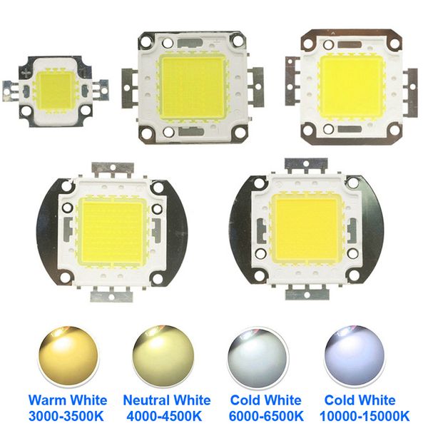 Yüksek Güçlü Kobu LED çip LED Boncuklar Işık Kaynağı 30mil 35mil 45mil 10-50W 100W Diyot Soğuk Beyaz 6500K 10000K 20000 Bilmen ışığı spot ışığı için ampul lamba boncukları Crestech
