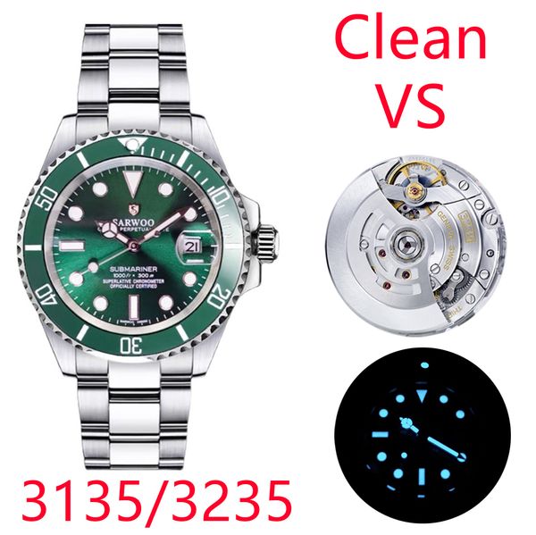 Top 3235 3135 montre mécanique automatique montre de sport de luxe pour hommes montre automatique sous-marine en acier inoxydable 904L Super Glow 12661 11661 40MM 41MM Clean Vs Factory