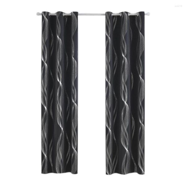 Cortinas cortinas cortinas de 52 x 84 polegadas 2 painéis conjunto de ilhó de ilhó térmico sala escurecimento de escurecimento preto