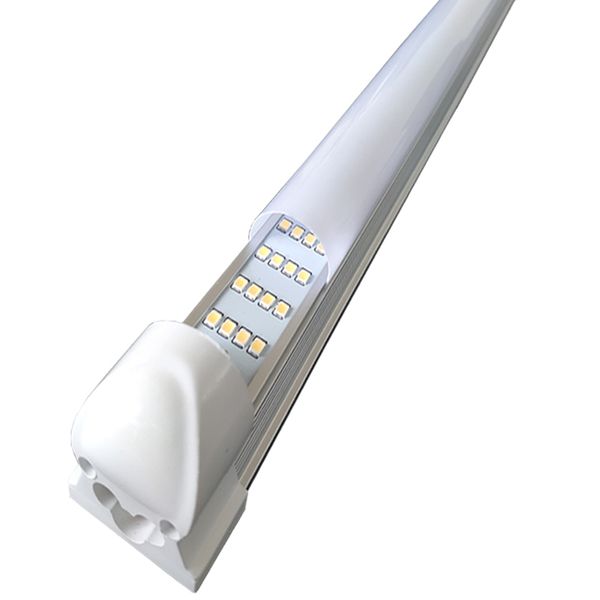 144W 72W 8FT 4FT LED Shop Light 6000K White 4 Row T8 LED Tube Light Fixture Glassed Milky Cover Sottobanco Armadietto Plug and Play con interruttore ON/Off crestech168