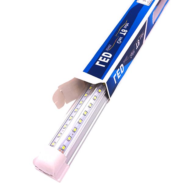 Integrierte T8-Leuchtstofflampe, 8 Fuß, 100 W, 8 Fuß, LED-Leuchtstoffröhre, V-förmige Leuchten, 12000 lm, transparente Abdeckung, AC85–277 V, ultrahelle, kaltweiße Ladenbeleuchtung, crestech168
