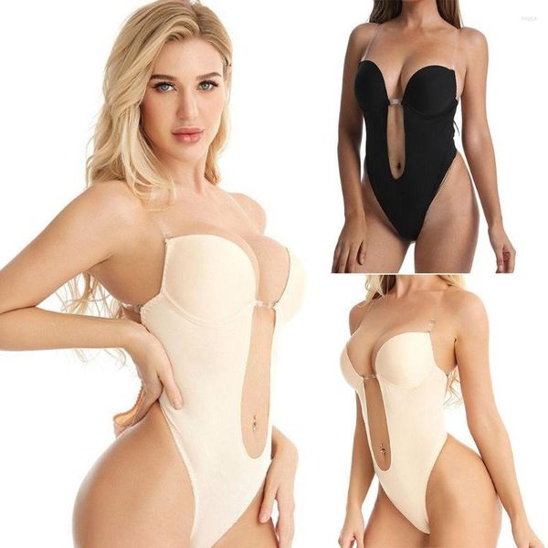 Kadın şekillendiricileri Yaz Kadınlar Sırtsız iç çamaşırı görünmez, sutyen up sutyen tam vücut şekillendiricisi seksi bayanlar elbise shapewear