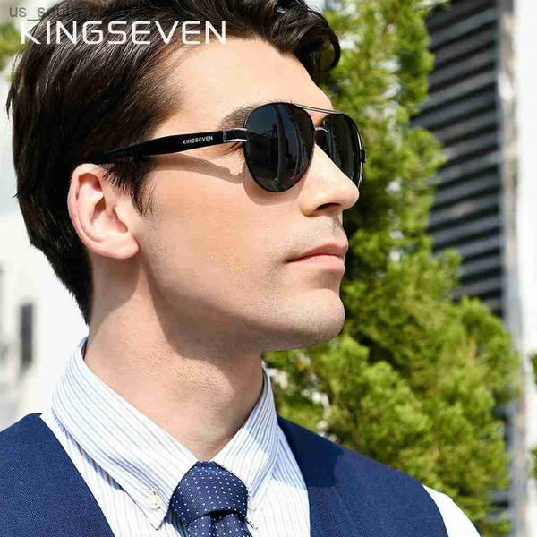 Occhiali da sole KINGSEVEN 2022 Debutto ufficiale Occhiali da sole Uomo Polarized Gradient Occhiali da sole Donna Acetato Wire-Core Temples Pilot Eyewear N7777 L230523