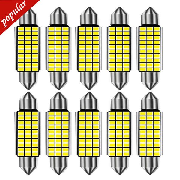 NOVO 10PCS ERRO GRÁTIS 10X C5W C10W Bulbo LED 31 36mm 39mm 42 Leitura de interiores Light Festoon Auto Dome Placa de placa Lâmpada de porta -malas